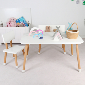 Ensemble de meubles en bois <span class=keywords><strong>blanc</strong></span> de haute qualité pour enfants, Tables de lecture et chaises pour l'apprentissage - Product Image 4