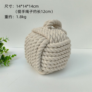 Outpost Cotton Rope <strong>Knot</strong> <strong>Door</strong> <strong>Stop</strong> with Handle Weighted Doorstop Twisted <strong>Knot</strong> Decorative Macrame Cord <strong>Door</strong> Stopper for Home - Product Image 4