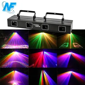 Дешевые 4 Эффект луча звуковая активация RGB LED шаблон анимация лазерное dj лазерное освещение для продажи