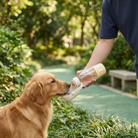 Bouteille eau animal portable 2 en 1 chien chat voyage gobelet boire nourrir distributeur eau exterieur promenade PP