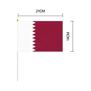 도매 2022 카타르 손 흔들며 플래그 폴리 에스테르 모든 국가 카타르 흔들며 플래그