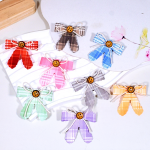 Nouvelle Broche en Tissu à Nœud Carré Style Forêt à Motif Écossais en Fer, Accessoire DIY Unisexe Fait Main pour Vêtements d'Enfants, Mariage et Fête - Product Image 2
