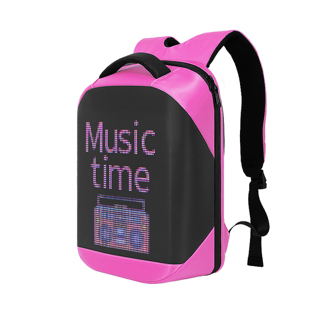 Luxury RGB LED Light Display Screen Backpack  Luminous Flash Signal Biosel Smart Waterproof Polyester Leisure Sports Backpack