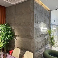 Panneau mural en pierre PU 3D léger pour extérieur, imitation roche décorative en polyuréthane