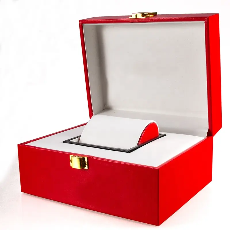 2021新製品カスタマイズロゴ時計包装ボックス赤革時計ボックス