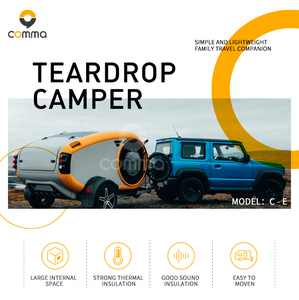 2025 nuovo piccolo rimorchio caravan a goccia Furgonetas Camper Remorque Camping Camperizada con lucernario panoramico e finestra rotonda - Product Image 2