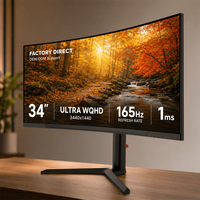 Vente directe d'usine, moniteur de jeu 34 pouces 165Hz 1ms 1500R 4K UWQHD, 165Hz pour moniteur de jeu et moniteur gaming