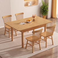 Table à manger moderne simple en chêne massif Combinaison de chaises carrées personnalisées pour maison nordique pour petites pièces