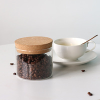 Récipients de stockage en verre avec couvercles, bocaux en verre avec couvercles en bambou, pot de stockage alimentaire transparent pour pâtes, farine, riz, thé et café