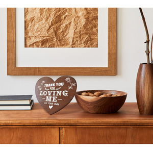 Regalo de madera en forma de corazón Placa de madera en forma de corazón de pie Dale <span class=keywords><strong>a</strong></span> <span class=keywords><strong>mamá</strong></span> un regalo de Navidad Gracias por amarme como si fuera tuyo - Product Image 5