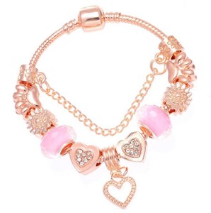 De moda corazón pulsera de oro rosa de las mujeres corona <span class=keywords><strong>pulseras</strong></span> <span class=keywords><strong>para</strong></span> niñas <span class=keywords><strong>adolescentes</strong></span>. - Product Image 4