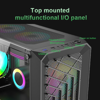 Boîtier d'ordinateur Micro ATX personnalisé en SPCC de 0,4 mm avec panneau latéral en acrylique, montage inférieur pour alimentation ATX et 7 emplacements PCI pour jeux