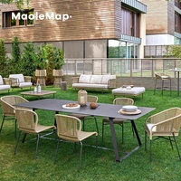 Ensembles de jardin Outdoor Bistro Rattan Sofa Chair Hotel Luxury love Seat Nordic Patio Pool Beach Balcony Italian Restaurant Sectional