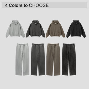 Survêtement d'hiver pour homme de haute qualité, à épaules tombantes, sans cordon, en coton lourd 360 g/m², personnalisable, écologique, à impression numérique - Product Image 2