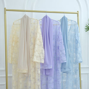 Loriya lusso fatto a mano <span class=keywords><strong>Dubai</strong></span> <span class=keywords><strong>Abaya</strong></span> pizzo 2025 3D texture floreale con perline con perline Cardigan musulmano da donna nuovo Open <span class=keywords><strong>Abaya</strong></span> abbinamento Hjiab - Product Image 5