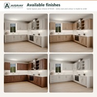 Meuble de cuisine classique avec portes en mélamine, aménagement en L, dimensions personnalisées, boîtes de rangement en contreplaqué et tiroirs à fermeture amortie