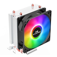 Ventilateur de refroidissement CPU SNOWMAN 90 mm, 2 caloducs, 3 broches, couleur arc-en-ciel, compatible Intel LGA 1700 1200 1150 1151 1155 AM4