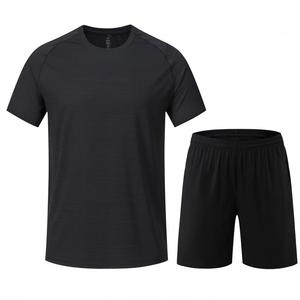 Conjunto Deportivo Reflectante para <span class=keywords><strong>Hombre</strong></span>, Verano, Transpirable, Camiseta de Manga Corta y Pantalones Cortos, 2 Piezas, Ligero, para Gimnasio y Entrenamiento - Product Image 6
