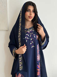 Islamique Luxueux Imprimé Broderie Emirats <span class=keywords><strong>Arabes</strong></span> <span class=keywords><strong>Unis</strong></span> Jalabiya Arabe Koweïtien Golfe Dubaï Musulman Ramadan Jalabiya - Product Image 2