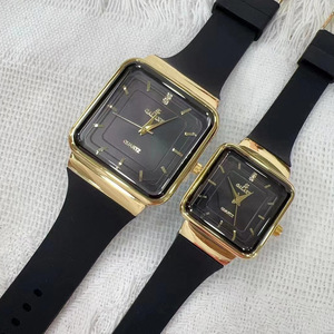 G1 nuova coppia orologio quadrato semplice orologio d'oro orologio uomo e donna Silicone cinturino orologio - Product Image 6