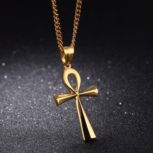 Hiphop Klassieke Religieuze Egyptische Kruisbeeld Vergulde Rvs Cross Ankh Charm Hanger Ketting Voor Mannen - Product Image 3