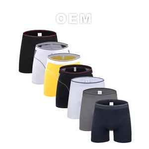 Wholesale Fitness Monopoly Design Competitive Price Man Underwear Custom Logo Cotton Breathable Men Long Leg Boxer Briefs