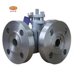 Valve Q423 Three Way T Type L Type Carbon Steel Stainless steel Flange Tee 3 Way Ball Valve