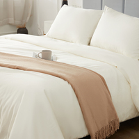 Vente en gros de draps de lit modernes en tissu 100% bambou 300tc, taille super king, housse de couette, écologique, antibactérien