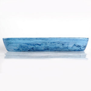 <b>Blue</b> Resin Eco-Friendly Polished Solid Pattern Serving <b>Bowl</b> Dishwasher Safe Luxury Decorative for Home Party Salad Dinnerware - Product Image 1