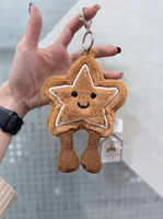 Pendentif Jellycatt en EVA, rembourrage en coton PP, unisexe, 14 ans et plus, étiquette originale, tampon en acier, ours de Barcelone, aubergine, croissant