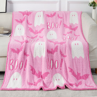 Nouveau Design Arrivée Couverture Fantôme Viral Personnalisée Réversible Jeté Brodé Personnalisé Couverture Halloween Douce