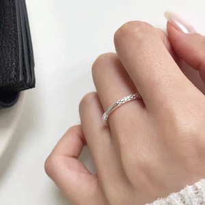 S925 Sterling Silver Geometric <b>Ring</b> <b>Open</b> Band For Women Everyday Wear - Product Image 4