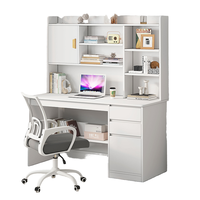 Table d'étude Bureau d'étudiant simple avec étagère intégrée Bureau d'étude d'ordinateur de chambre à coucher et bibliothèque
