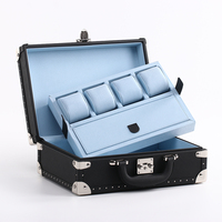 Ensemble de coffres et étuis de montre de luxe pour hommes Solution de stockage de qualité pour 4 montres avec plateau amovible