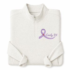 Sudadera Personalizada con Cierre de Cremallera y Bordado de Conciencia sobre el Cáncer de Mama, con Lazo, para Regalo a Enfermeras Supervivientes - Product Image 5