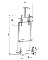 Soporte de TV WM007-5 de Alta Resistencia de 70 kg con Soporte para Proyector Vesa 600x600 mm, Soporte para TV con 2 Pantallas LCD LED de 32 a 70 Pulgadas