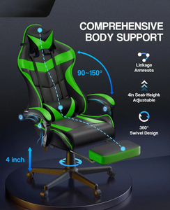 <span class=keywords><strong>Silla</strong></span> ergonómica para juegos de escorpión verde y negro de cuero PU, 1 pieza, Envío Gratis, <span class=keywords><strong>silla</strong></span> para juegos, Sillas <span class=keywords><strong>Gamer</strong></span> Pro para PC, portátil, <span class=keywords><strong>Gamer</strong></span> - Product Image 5
