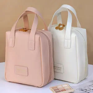 नई शैली का पॉकेट कम्पार्टमेंट जिपर ट्रैवल पु मेकअप कॉस्मेटिक बैग