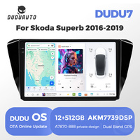 DUDUAUTO pemutar Multimedia Radio mobil, navigasi GPS Stereo Autoradio Car-play AUTO Android 13 untuk SKODA SUPERB 3 2015-2019