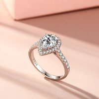 Bague de fiançailles NATUNA en argent 925 avec zircon et moissanite, bijoux en forme de goutte d'eau, diamant de laboratoire pour femme