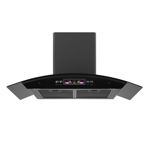 <span class=keywords><strong>Hotte</strong></span> aspirante murale en forme <span class=keywords><strong>de</strong></span> T <span class=keywords><strong>de</strong></span> 90 cm, noire, électrique, avec cheminée verticale, à haut rendement énergétique (Classe A) - Product Image 5