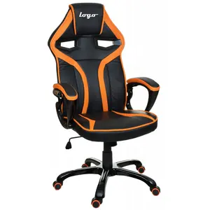 İngiltere pazarı en ucuz yeni tasarım Recliner deri ofis koltuğu bilgisayar oyun sandalyesi turuncu deri ofis koltuğu özelleştirilmiş renk