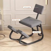 Chaise d'ordinateur, tabouret à genoux, siège ergonomique pour bureau à domicile, support dorsal, cadre en métal, design moderne et minimaliste