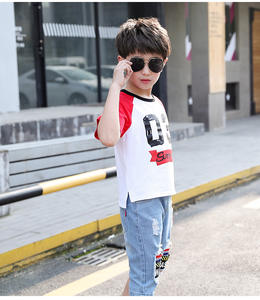 Venta al por Mayor de Conjuntos de Ropa para Niños, Estilo Nuevo, Camiseta y Pantalones Cortos de Mezclilla para Niños - Product Image 4