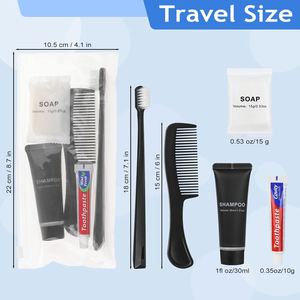 Custom Logo Star Disposable Eco-Friendly Hotel Amenities Bathroom <b>Kit</b> Toothpaste Shampoo Toothbrush-Travel Size for Room - Product Image 2