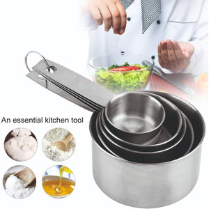 Juego de 8 Tazas y Cucharas Medidoras de Acero Inoxidable de Primera Calidad con Marcas Grabadas - Product Image 4