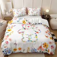 Ensemble de literie en microfibre de polyester à motif de chat de dessin animé mignon et de dinosaure, imprimé en 3D, ensemble de housse de couette Fantasy Dora