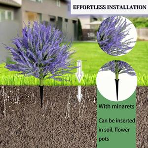 Ramas de Trigo de Plástico Artificial con Lavanda Flocada, Estilo Pastoral, Plantas Artificiales para Decoración de Bodas, Hogar y Fiestas, Ramo de Flores - Product Image 2