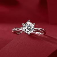 Bague en argent sterling S925 avec moissanite 1 carat, solitaire, bande torsadée, taille brillant rond, bijoux pour femme