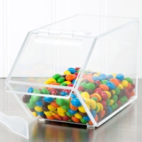 Distributeurs en acrylique transparent, contenants à bonbons, bacs, boîtes avec couvercle pour aliments
